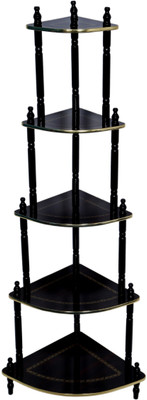 

JaipurCrafts Royal Rajasthan Designer Premium Wooden Wall Shelf(Number of Shelves - 5, Brown, Black)