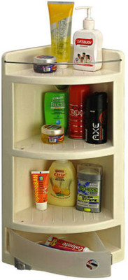 

Cipla Italy Corner Plastic Wall Shelf(Number of Shelves - 3, White)