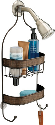 

Interdesign Twillo Bathroom Shower Caddy for Shampoo, Conditioner, Soap - Bronze Steel Wall Shelf(Number of Shelves - 2, Brown)