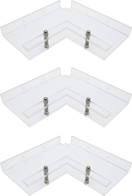 

Transtal 3 pc. 'V' Corner 8" Acrylic Wall Shelf(Number of Shelves - 3, Clear)