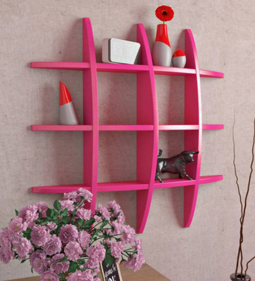 

Wooden Art &Toys Na Wooden Wall Shelf(Number of Shelves - 1, Pink)