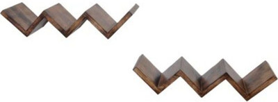 

Onlineshoppee W Shape Wooden Wall Shelf(Number of Shelves - 6, Brown)