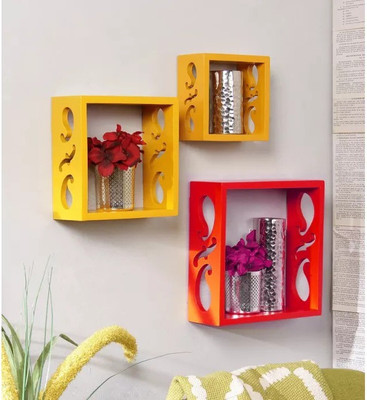 

Onlineshoppee Handicraft Design MDF Wall Shelf(Number of Shelves - 3, Yellow, Red)