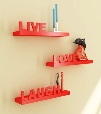 61% OFF on Home Sparkle Live Love Life Wooden Wall Shelf(Number of Shelves - 3, Red) 61% OFF on Home Sparkle Live Love Life Wooden Wall Shelf(Number of Shelves - 3, Red)