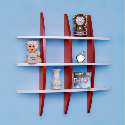 BM Wood Furniture Glob Shep Wooden Wall Shelf(Number of Shelves - 12, Multicolor)