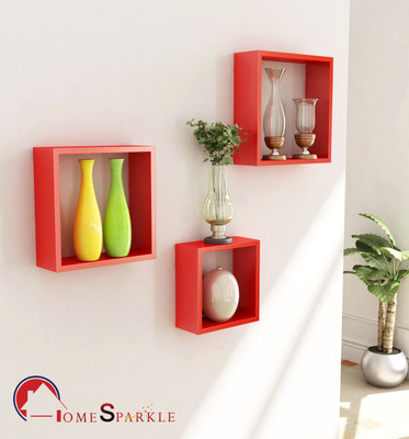 69% OFF on Home Sparkle Wooden Wall Shelf(Number of Shelves - 3, Red) 69% OFF on Home Sparkle Wooden Wall Shelf(Number of Shelves - 3, Red)