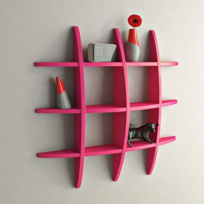 

Onlineshoppee Big Tier MDF Wall Shelf(Number of Shelves - 3, Pink)