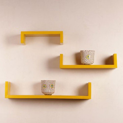 

Decorhand MDF Wall Shelf(Number of Shelves - 3, Yellow)