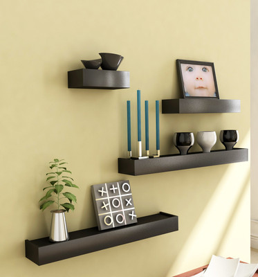 

Home Sparkle Set of 4 MDF Wall Shelf(Number of Shelves - 4, Black)