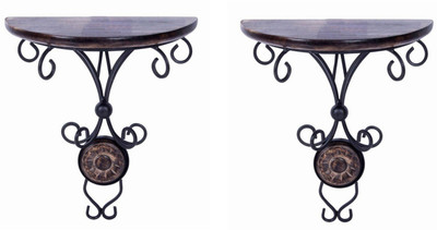 

Desi Karigar Wooden Wall Shelf(Number of Shelves - 1, Brown, Black)