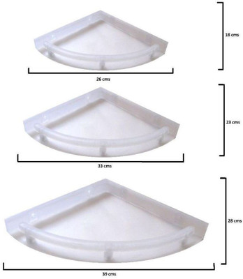 

Aquafit Aquasoft prime series Acrylic corner shelves-set of 3 Acrylic Wall Shelf(Number of Shelves - 3, White)