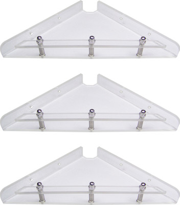 

Transtal 3 pc. 'Triangle' Corner 8" Acrylic Wall Shelf(Number of Shelves - 3, Clear)