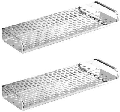 

Sparky Stainless Steel Wall Shelf(Number of Shelves - 2, Silver)