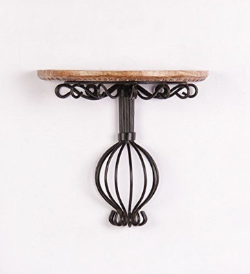 Desi Karigar Wooden, Iron Wall Shelf(Number of Shelves - 1)