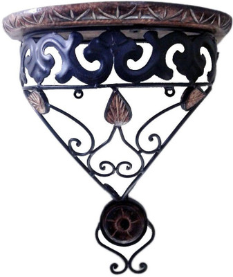 

Desi Karigar Wooden, Iron Wall Shelf(Number of Shelves - 1)