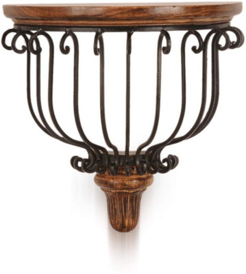

TimberKart Hanging Bracket Antique Look Wooden, Iron Wall Shelf(Number of Shelves - 1, Brown, Black)