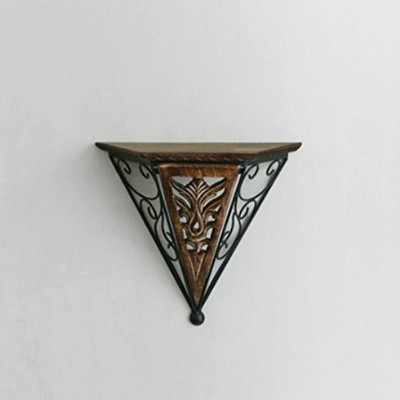 Desi Karigar Wooden, Iron Wall Shelf(Number of Shelves - 1)