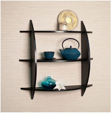 

Onlineshoppee Wooden Wall Shelf(Number of Shelves - 3, Black)