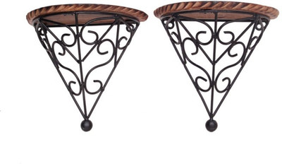 

Onlineshoppee Wooden Wall Shelf(Number of Shelves - 2, Brown)