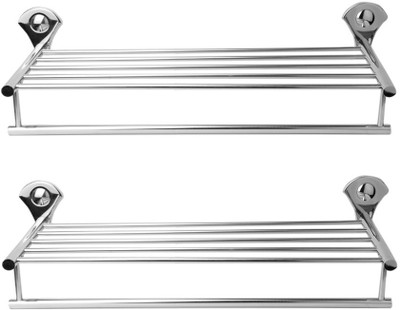 

Handy Bathroom Accessories Towel Rack | Rack Shelf Stainless Steel Wall Shelf(Number of Shelves - 5, Silver)