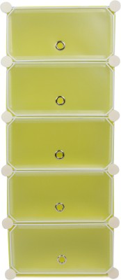 

Chrome Compartment Polypropylene Wall Shelf(Number of Shelves - 5, Green)