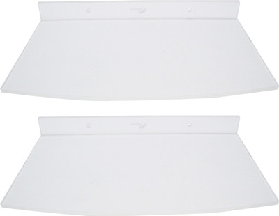 Transtal 2 pc. 'Super Lean' Corner 12" Acrylic Wall Shelf(Number of Shelves - 2, Clear)