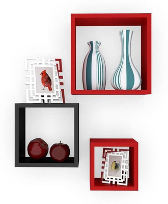 

Wooden Art & Toys MDF Wall Shelf(Number of Shelves - 3, Red, Black)