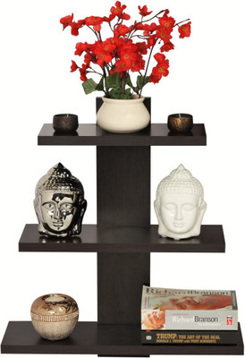 Artesia Wooden Wall Shelf(Number of Shelves - 3, Brown)