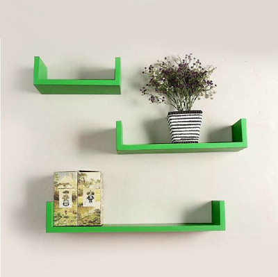 

Ganeshaas GHWS016 U Shaped Green MDF Wall Shelf(Number of Shelves - 3, Green)