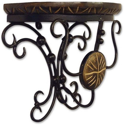 

TimberKart D-Shape Antique Type Wooden, Iron Wall Shelf(Number of Shelves - 1, Brown)