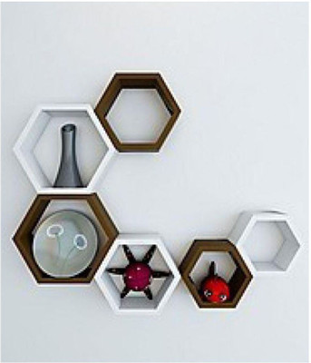 

Huzain Handicrafts wall shelf multicolour Wooden Wall Shelf(Number of Shelves - 6, Multicolor)