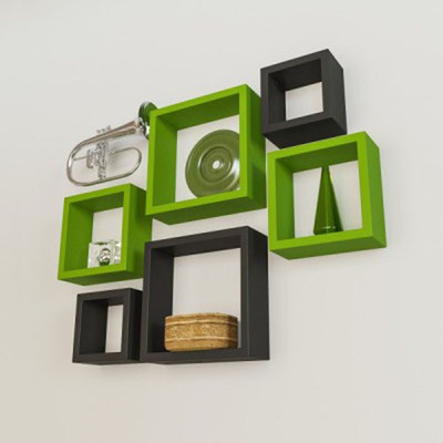 

Decorhand MDF Wall Shelf(Number of Shelves - 6, Green, Black)