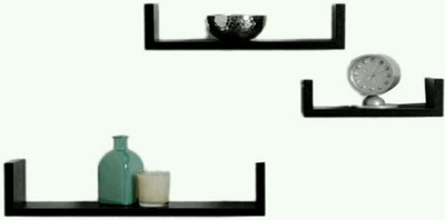 

OnlinePurchas 'U' Shape Wooden Wall Shelf(Number of Shelves - 3, Black)