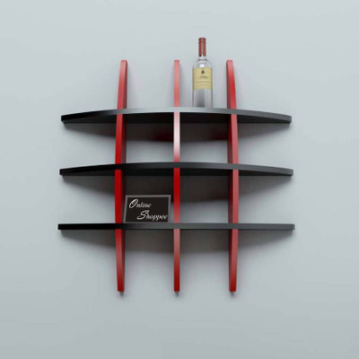 

Onlineshoppee Big Tier MDF Wall Shelf(Number of Shelves - 3, Red, Black)