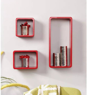 

VAS Collection Home Wooden Wall Shelf(Number of Shelves - 3, Red)