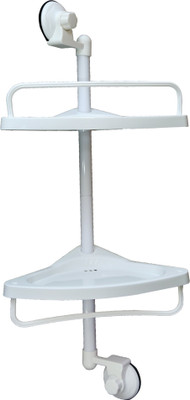 

Home Creations Bathroom accessories Corner Polypropylene Wall Shelf(Number of Shelves - 2, White)