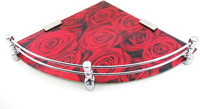 

RoyaL Indian Craft RIC529 Rose Printed 12 Inch Glass Wall Shelf(Number of Shelves - 1, Multicolor)