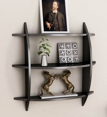 

AYMH AYMH WOODEN WALL SHELVES Wooden Wall Shelf(Number of Shelves - 1, Black)