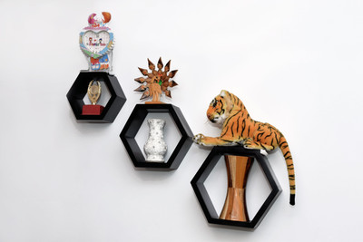 

Decor India Craft MDF Wall Shelf(Number of Shelves - 3, Black)