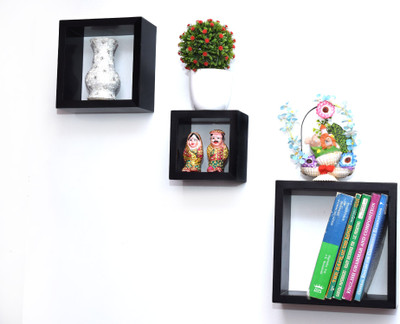 

Decor India Craft MDF Wall Shelf(Number of Shelves - 3, Black)