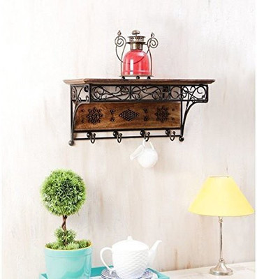 

Onlineshoppee Wooden Wall Shelf(Number of Shelves - 1, Brown)