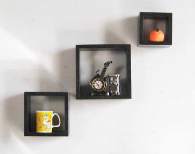 

Desert Decoration MDF Wall Shelf(Number of Shelves - 3, Black)