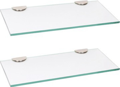 RoyaL Indian Craft Craft Multi-Purpose 18 By 5 Inch Glass Wall Shelf(Number of Shelves - 2, Clear)