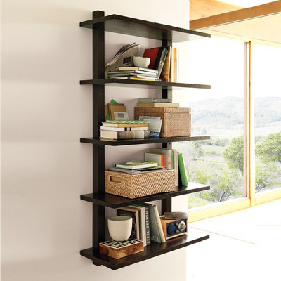 New Look Black Wooden Wall Shelf(Number of Shelves - 5, Black) New Look Black Wooden Wall Shelf(Number of Shelves - 5, Black)