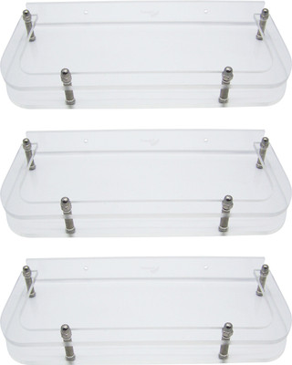 

Transtal 3 pc. 'D' 12" Acrylic Wall Shelf(Number of Shelves - 3, Clear)