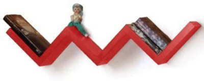Onlineshoppee Wooden Wall Shelf(Number of Shelves - 3, Red)