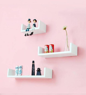 

Wooden Art & Toys MDF Wall Shelf(Number of Shelves - 3, White)