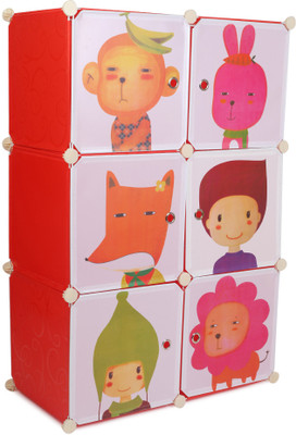 

Chrome Compartment Kids Polypropylene Wall Shelf(Number of Shelves - 6, Red)