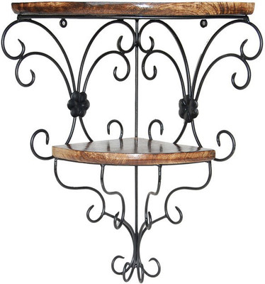

Acme Production Wooden, Iron Wall Shelf(Number of Shelves - 2, Black)