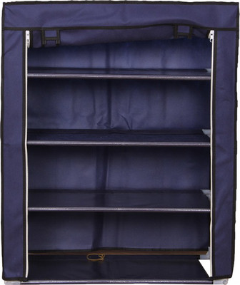 

MOG 4 Layer Aluminium, Cotton Collapsible Shoe Stand(Blue, 4 Shelves)